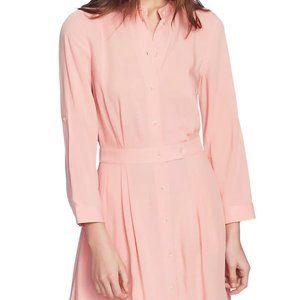 Court & Rowe Cheeky Peach Long Sleeve Midi Shirtdress